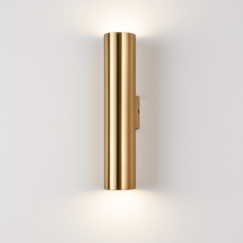 Applique design tube cylindrique doré à LED - vue 7 sur 7