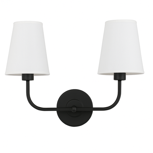 applique double vintage avec entonnoir évasé et abat-jour en lin - vue 4 sur 8