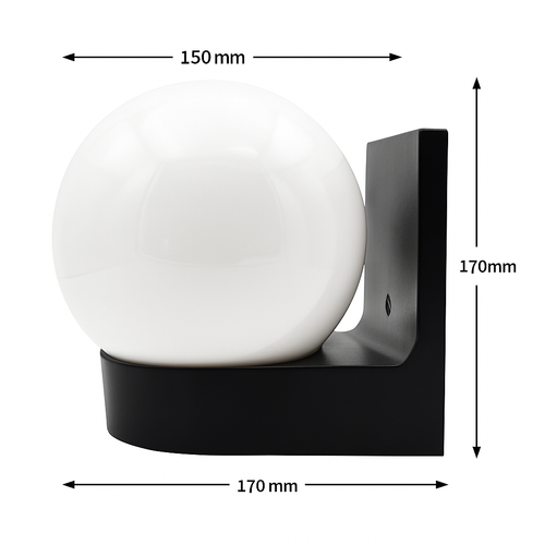 Applique extérieur LED socle et boule Acrylic - vue 5 sur 6
