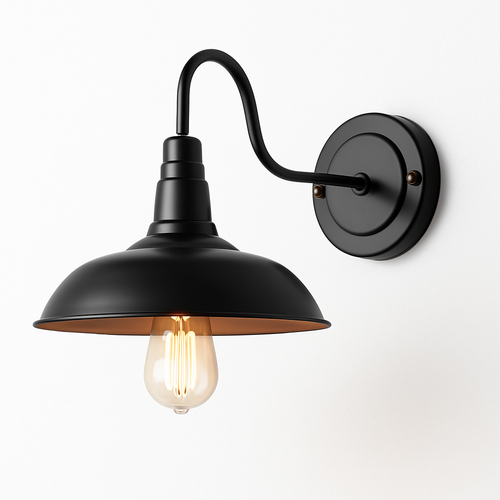 Applique extérieur LED vintage rustique (noir ou marron) - vue 2 sur 5