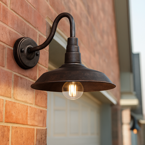 Applique extérieur LED vintage rustique (noir ou marron) - vue 3 sur 5