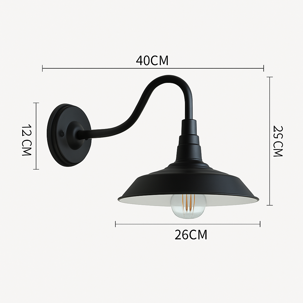 Applique extérieur LED vintage rustique (noir ou marron) - vue 5 sur 5