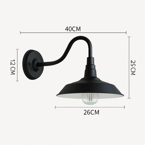 Applique extérieur LED vintage rustique (noir ou marron) - vue 5 sur 5