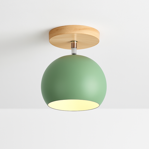 Applique LED en bois et boule en métal de couleur ajustable - vue 7 sur 9