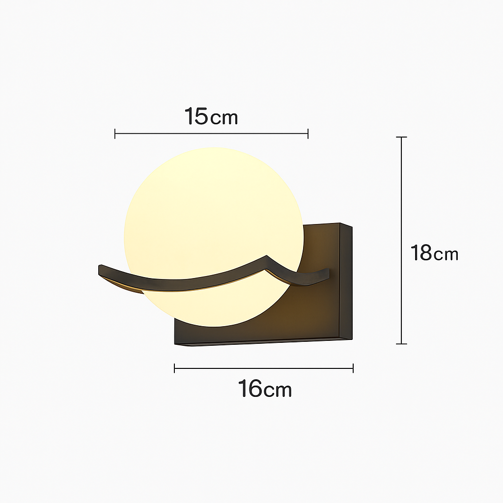 applique led moderne avec abat-jour en verre pour hôtels - vue 6 sur 10