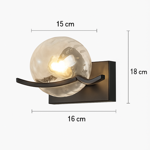 applique led moderne avec abat-jour en verre pour hôtels - vue 10 sur 10