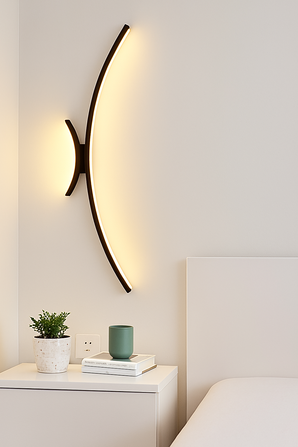 Applique murale arc de cercle design minimaliste à LED - vue 6 sur 18