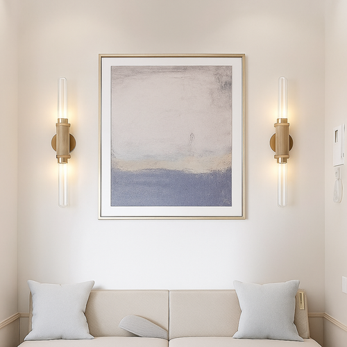 applique murale art déco en verre et métal pour éclairage domestique - vue 3 sur 9