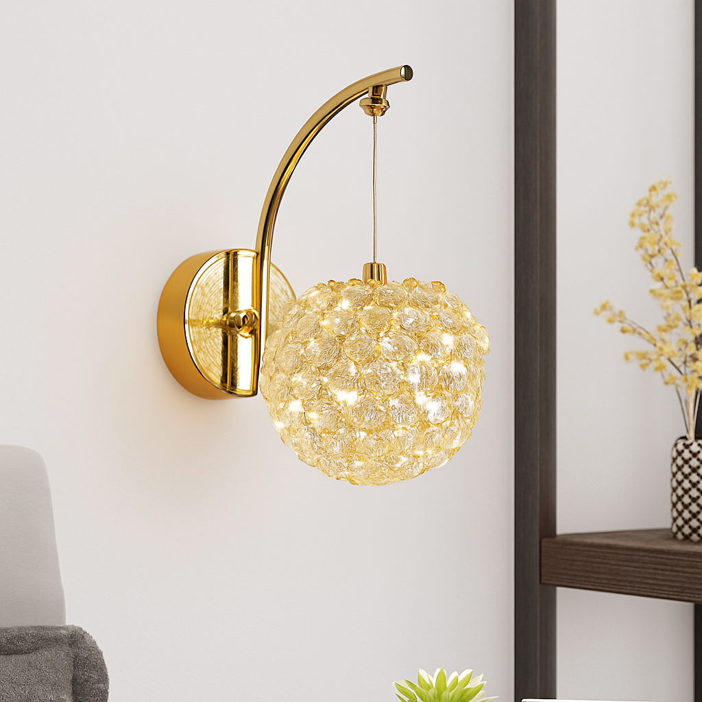 applique murale artistique en cristal de luxe style français pour intérieur élégant - vue 1 sur 8