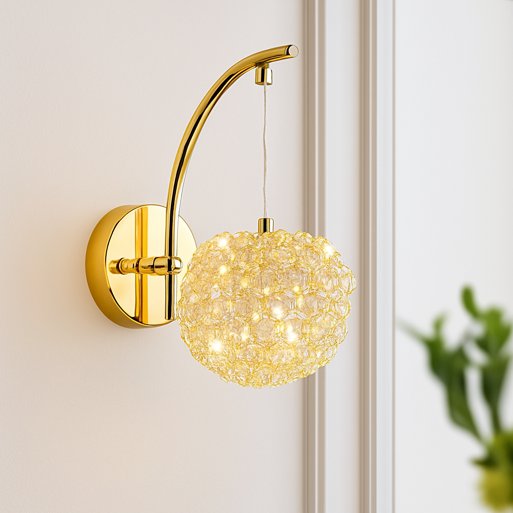 applique murale artistique en cristal de luxe style français pour intérieur élégant - vue 3 sur 8