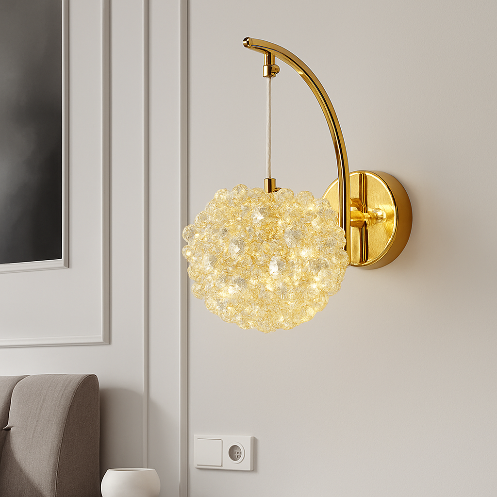 applique murale artistique en cristal de luxe style français pour intérieur élégant - vue 5 sur 8