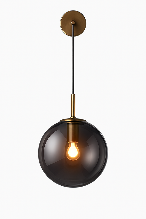 Applique murale avec boule de verre suspendue - vue 7 sur 8