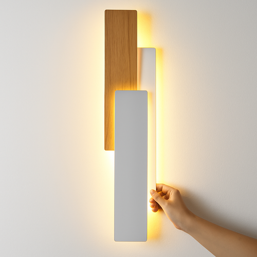 Applique murale bois noyer télécommandée - vue 3 sur 12