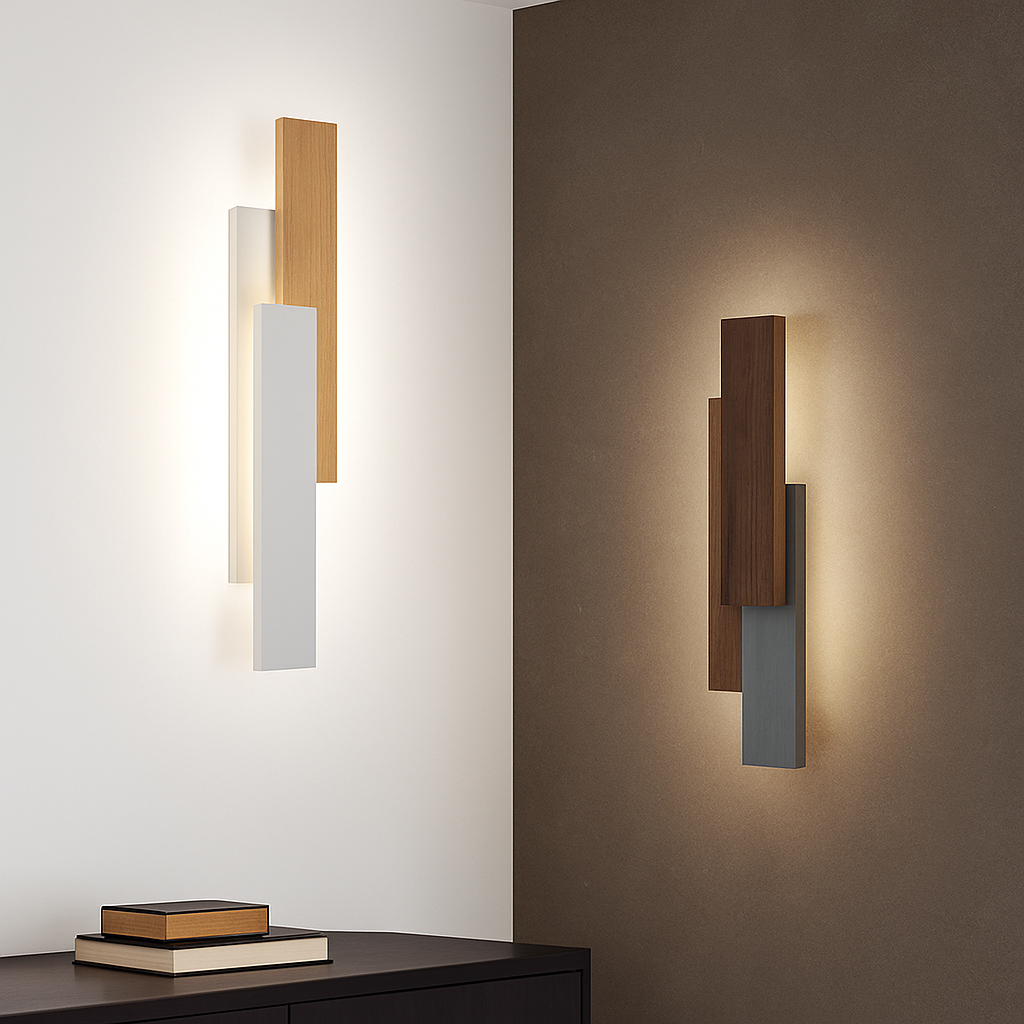 Applique murale bois noyer télécommandée - vue 3 sur 12