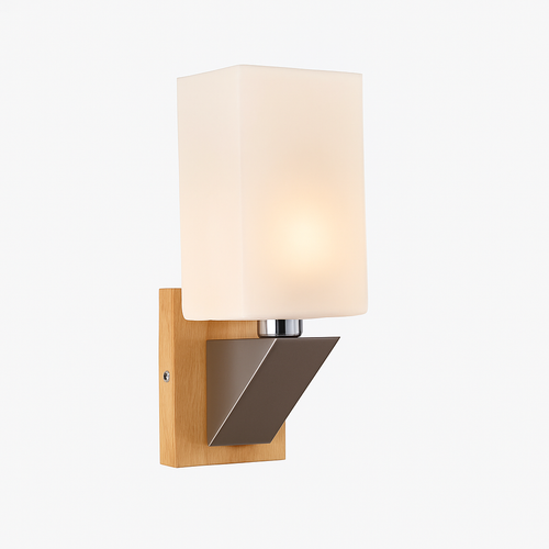 Applique murale bois verre LED nordique chevet maison intérieur - vue 18 sur 20