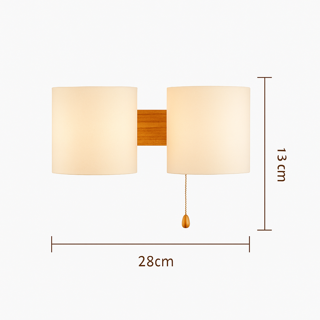 Applique murale bois verre LED nordique chevet maison intérieur - vue 18 sur 20