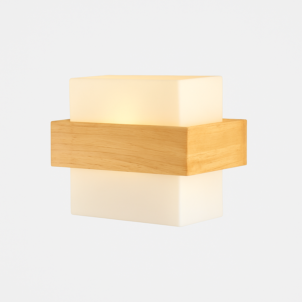 Applique murale bois verre LED nordique chevet maison intérieur - vue 20 sur 20