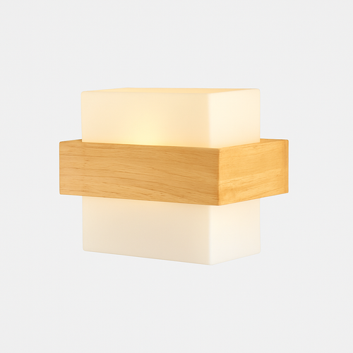 Applique murale bois verre LED nordique chevet maison intérieur - vue 21 sur 20