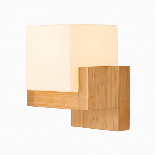 Applique murale bois verre LED nordique chevet maison intérieur - vue 8 sur 20