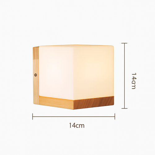 Applique murale bois verre LED nordique chevet maison intérieur - vue 9 sur 20