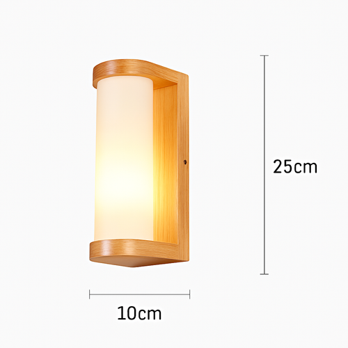 Applique murale bois verre LED nordique chevet maison intérieur - vue 11 sur 20