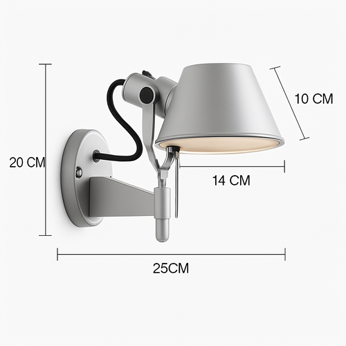 Applique murale bras articulé avec lampe American - vue 6 sur 8