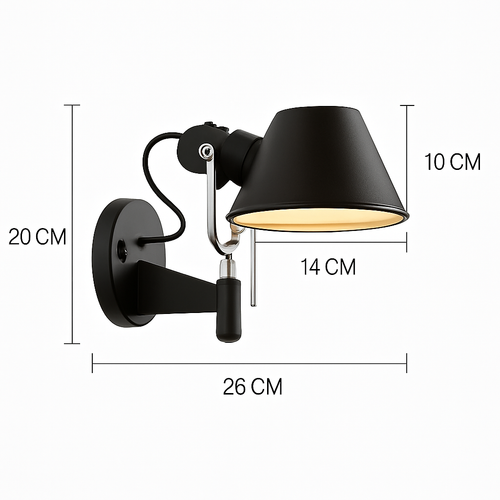 Applique murale bras articulé avec lampe American
