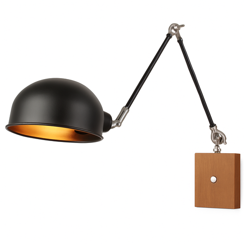 Applique murale bras articulé à LED en métal et bois - vue 16 sur 16