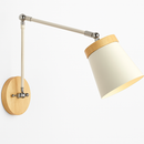 Applique murale bras articulé à LED en métal et bois