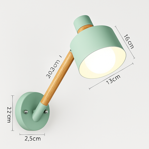 Applique murale bras articulé à LED en métal et bois - vue 5 sur 16