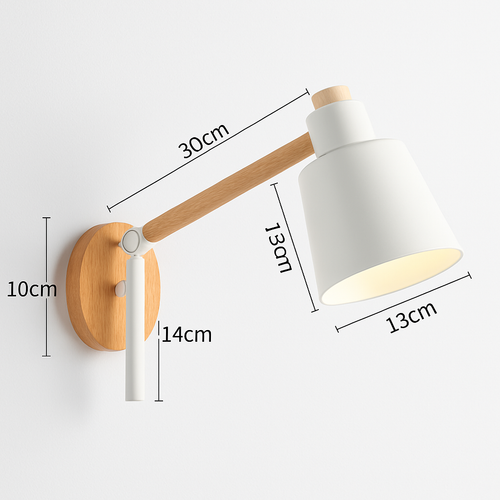 Applique murale bras articulé à LED en métal et bois - vue 7 sur 16