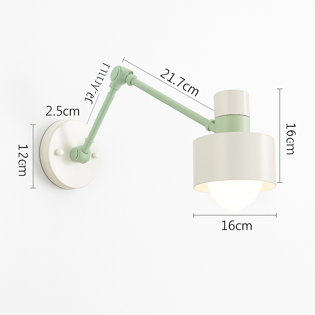 Applique murale bras articulé à LED en métal et bois - vue 9 sur 16
