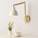 Applique murale bras articulé à LED en métal et bois