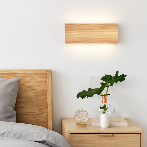 Applique murale carrée en bois naturel - vue 6 sur 10