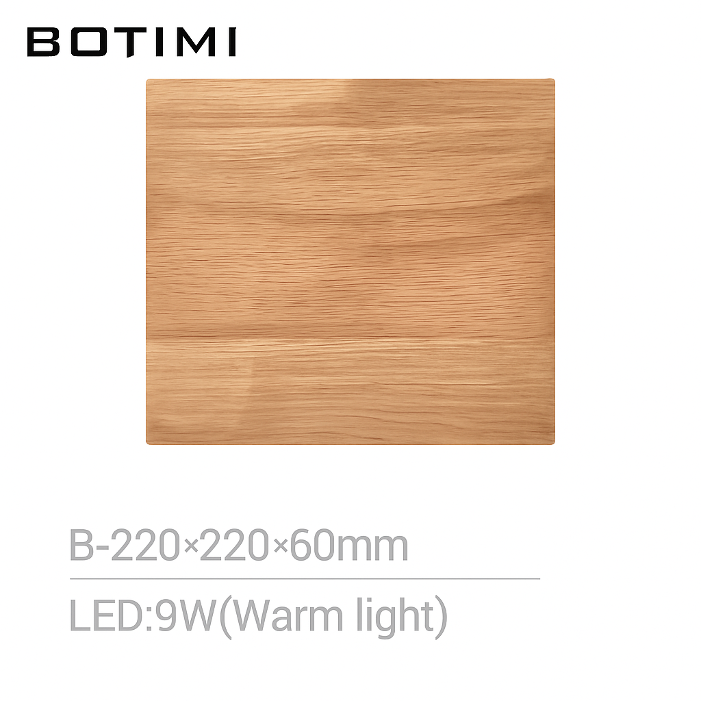 Applique murale carrée en bois naturel - vue 10 sur 10