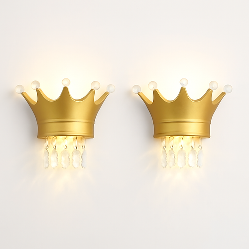 applique murale couronne créative en résine et cristal pour enfants