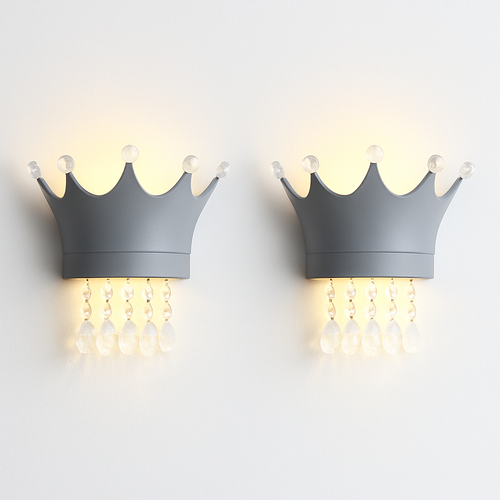 applique murale couronne créative en résine et cristal pour enfants - vue 13 sur 12