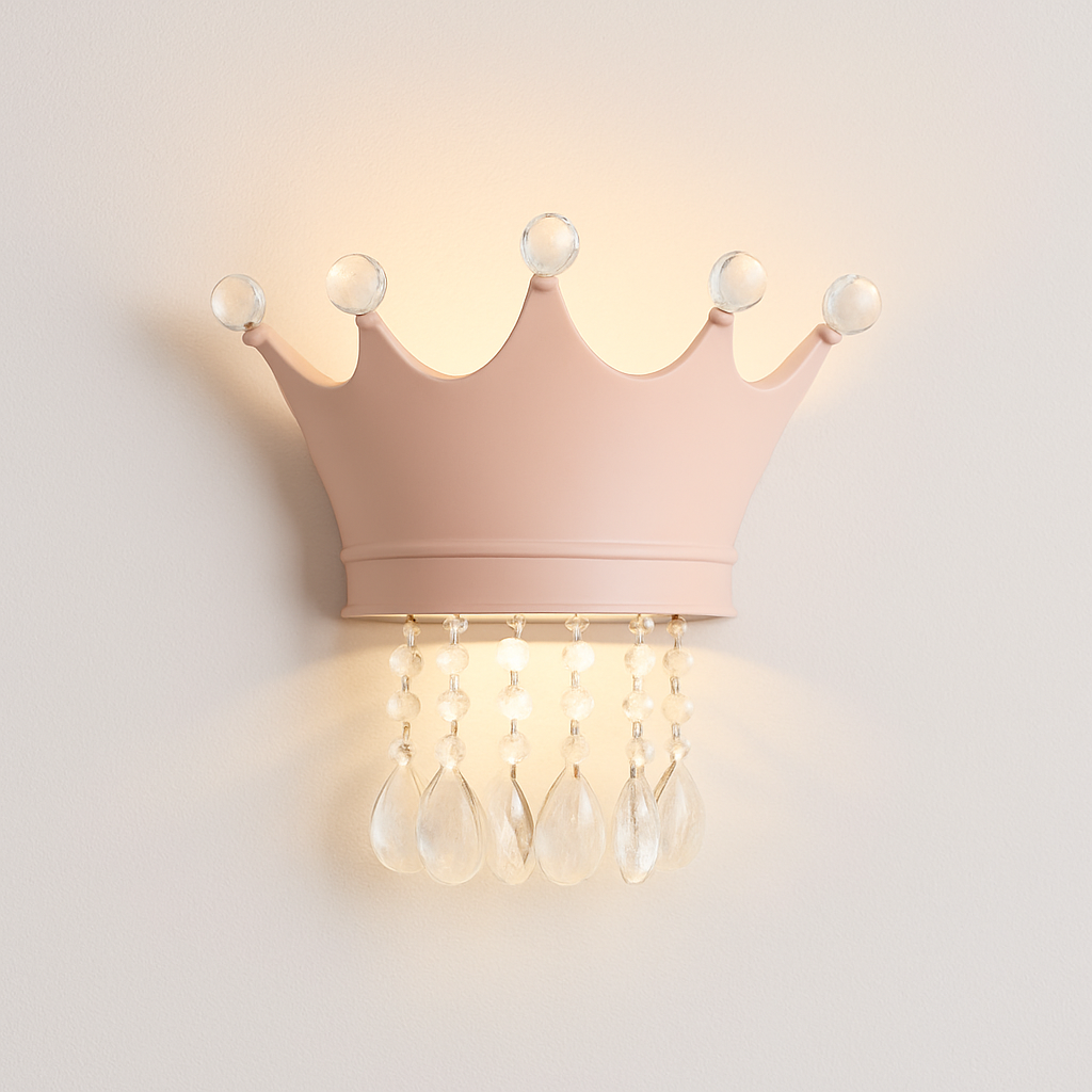 applique murale couronne créative en résine et cristal pour enfants - vue 1 sur 12