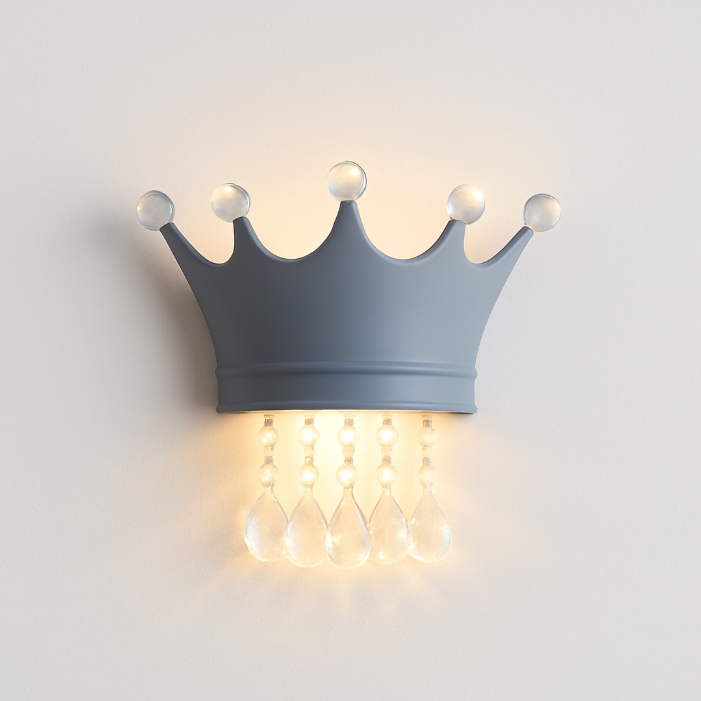 applique murale couronne créative en résine et cristal pour enfants - vue 9 sur 12