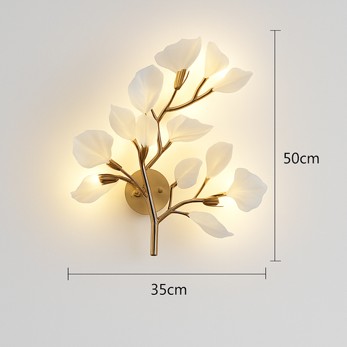applique murale créative luxe feuille de ginkgo luminaire décoratif intérieur - vue 10 sur 9