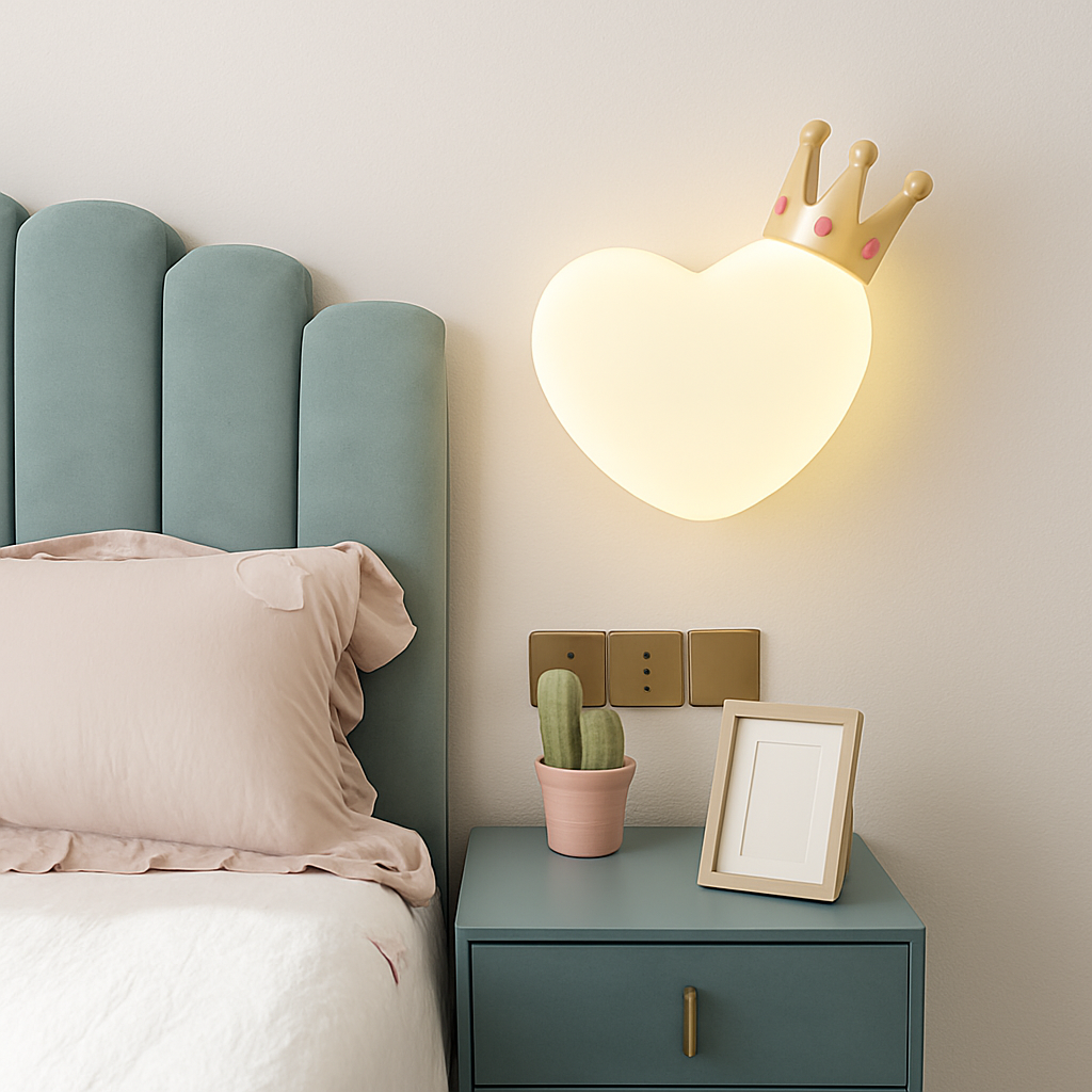 applique murale créatives pour enfants en forme de couronne et cœur - vue 4 sur 12