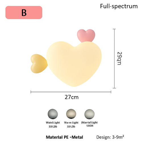 applique murale créatives pour enfants en forme de couronne et cœur