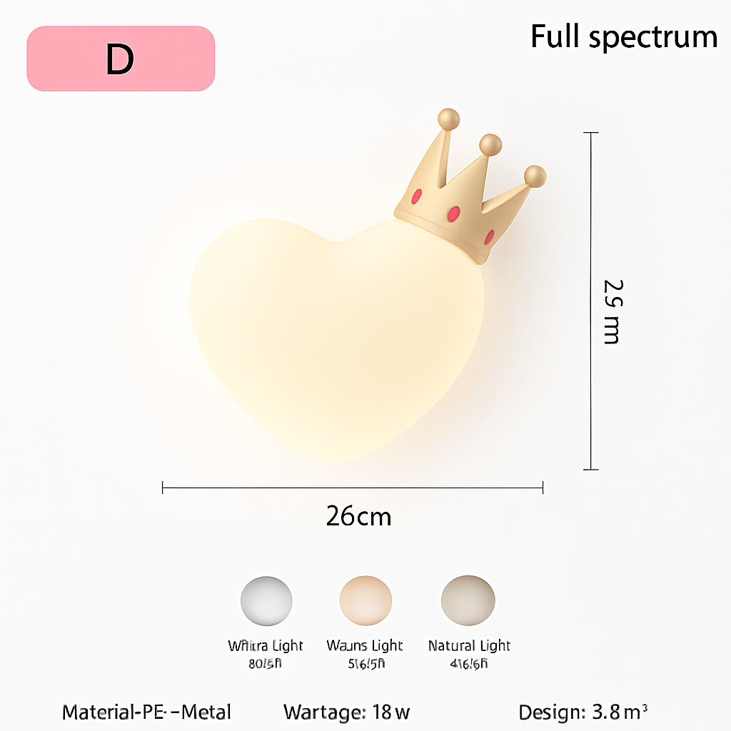 applique murale créatives pour enfants en forme de couronne et cœur - vue 10 sur 12