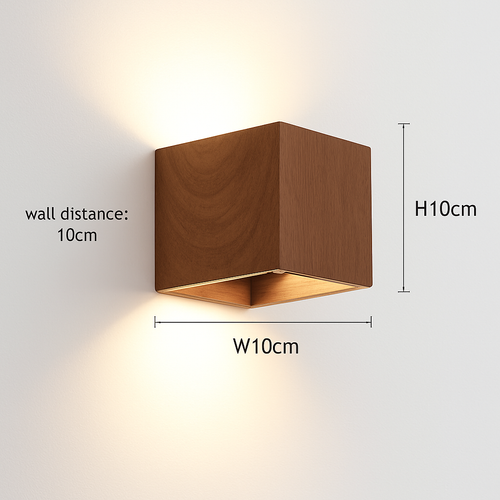 applique murale cube led bois et métal - vue 11 sur 10