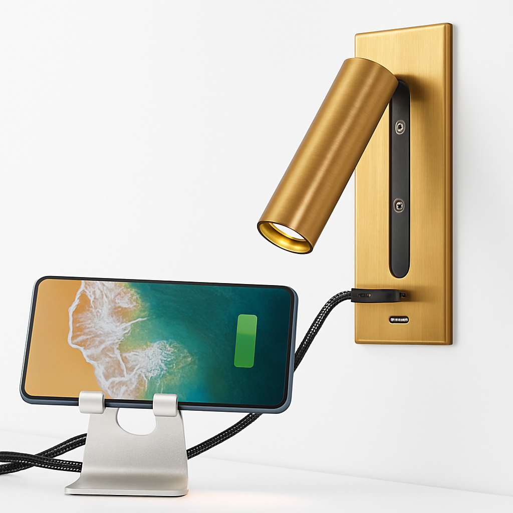 applique murale d'intérieur haute qualité avec chargeur usb - vue 4 sur 12