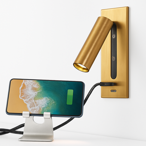 applique murale d'intérieur haute qualité avec chargeur usb - vue 5 sur 12