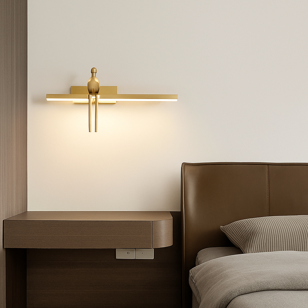 applique murale de luxe en cuivre design minimaliste haut de gamme - vue 3 sur 8