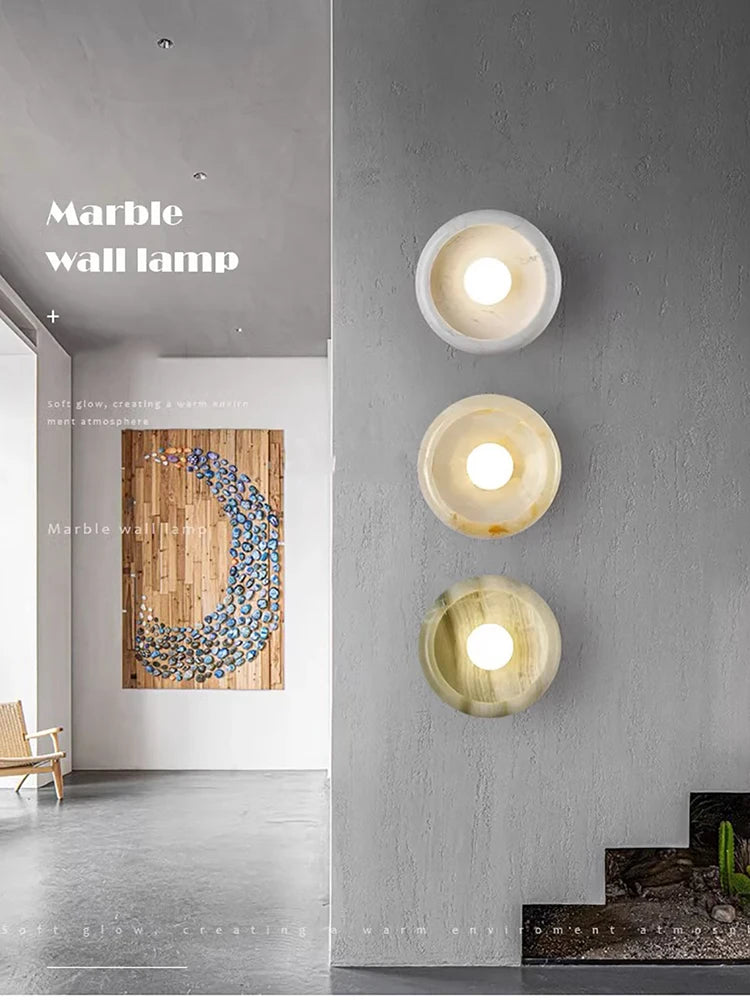 applique murale de luxe moderne en jade led pour hôtel et villa