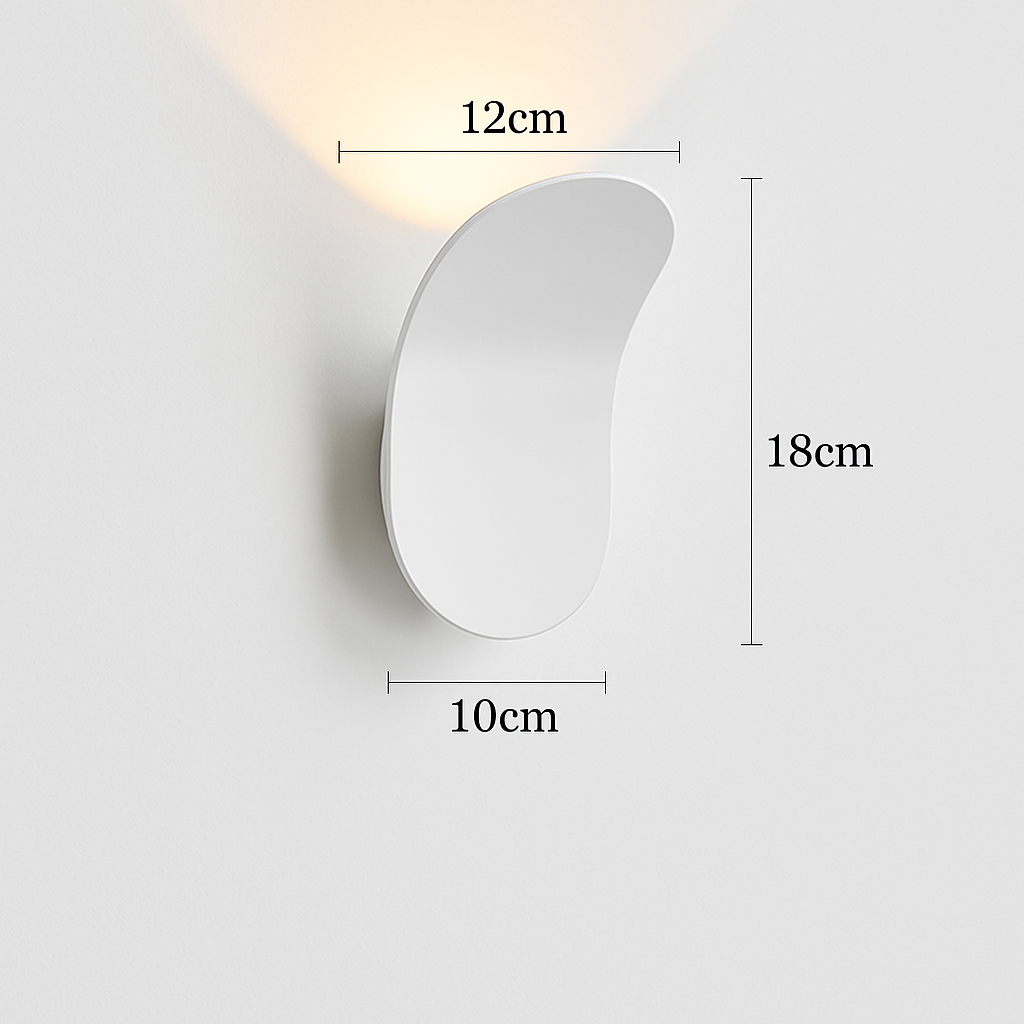 Applique murale design à LED avec abat-jour courbé en métal style Wake