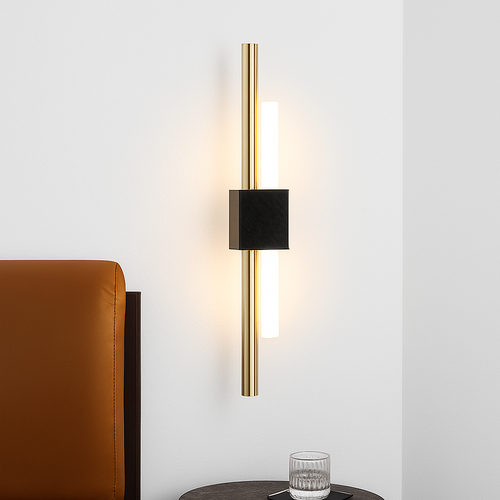 Applique murale design LED avec barre en métal doré Xeres - vue 4 sur 6